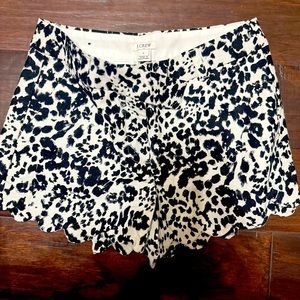 White leopard or cheetah print shorts